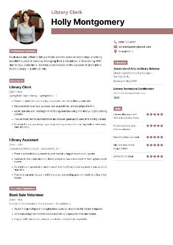 Library Clerk Resume Library Clerk Resume