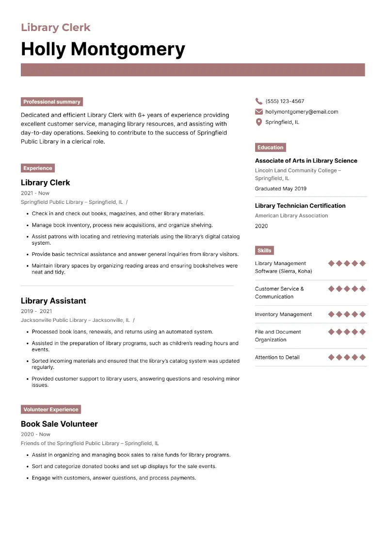 4 Librarian Resume Examples and Effective Tips for 2025