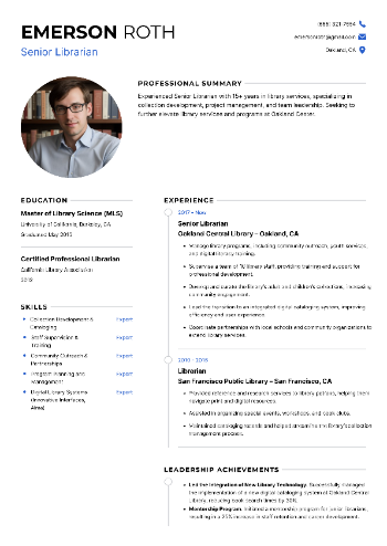 Senior Librarian Resume Senior Librarian Resume