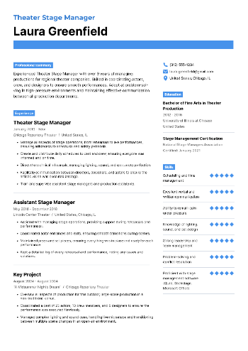 Theater Stage Manager CV