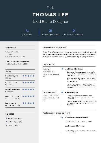 Lead Brand Designer Resume