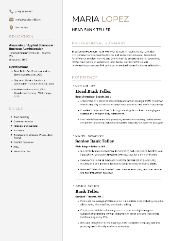 Head Bank Teller Resume Head Bank Teller Resume