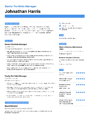 Senior Portfolio Manager Resume Senior Portfolio Manager Resume