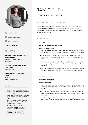 Senior Scrum Master Resume