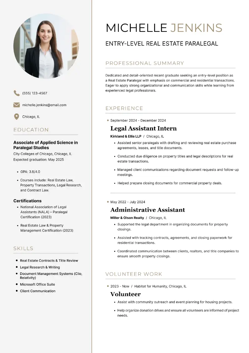 Entry-Level Paralegal Resume Examples & Guide for 2025