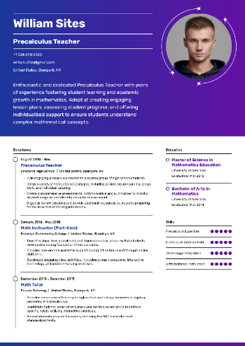 Precalculus Teacher Resume Precalculus Teacher Resume