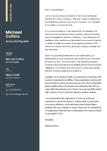 Accounts Payable Cover Letter Example Accounts Payable Cover Letter Example