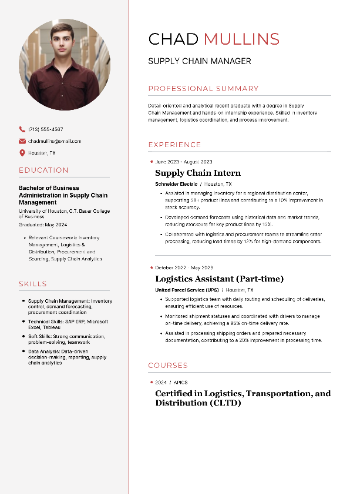 Supply Chain Manager Resume Supply Chain Manager Resume