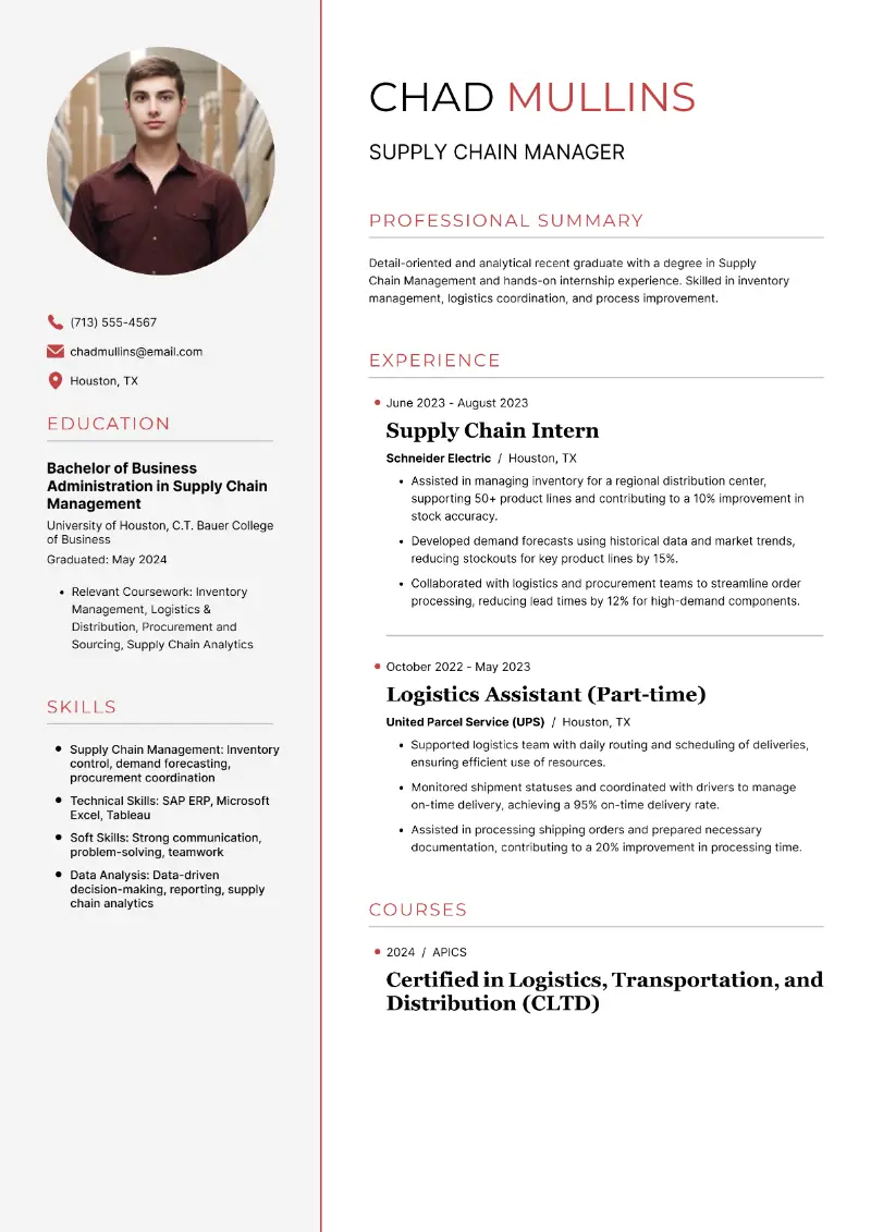 Supply Chain Manager Resume Supply Chain Manager Resume