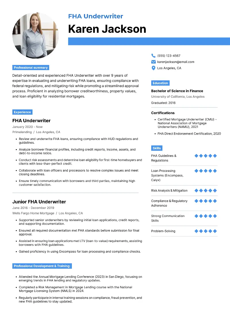 Mortgage Underwriter Resume Examples, Skills & Formatting