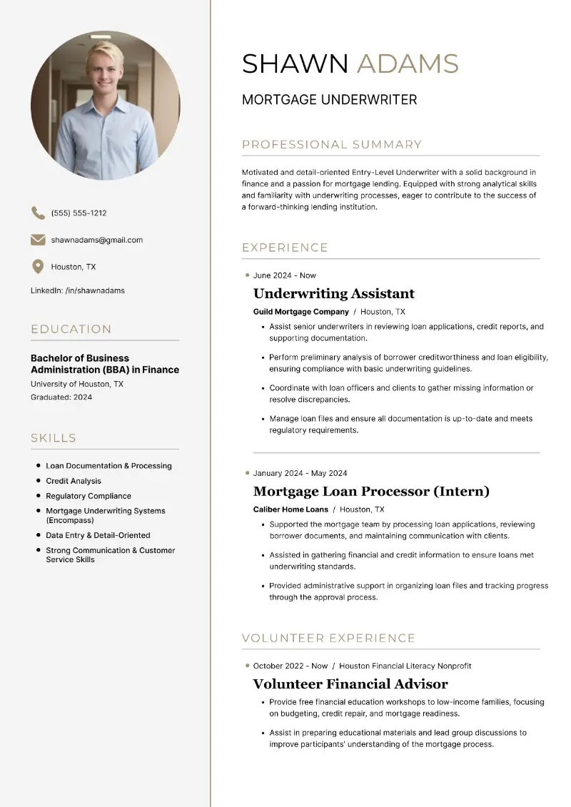 Mortgage Underwriter Resume Mortgage Underwriter Resume