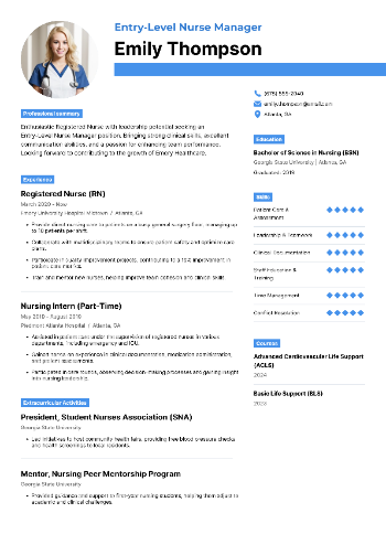 Entry-Level Nurse Manager Resume Entry-Level Nurse Manager Resume