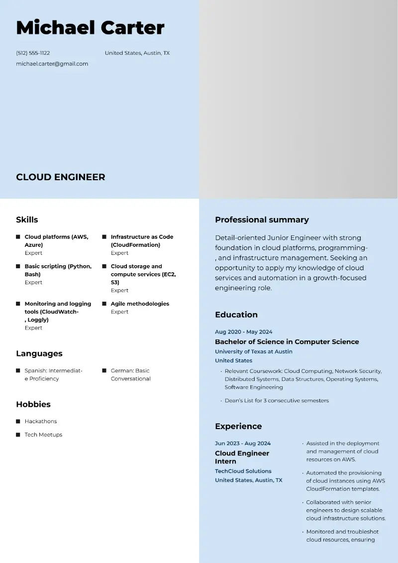Cloud Engineer Resume Cloud Engineer Resume