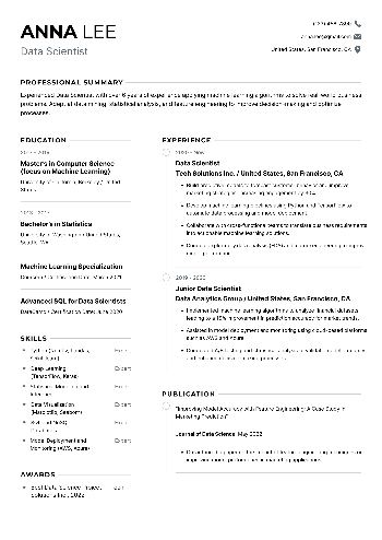 Data Scientist Resume Data Scientist Resume