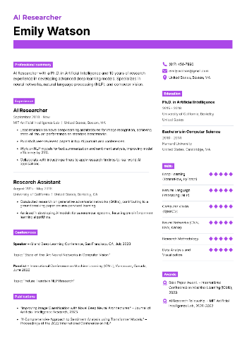 AI Researcher Resume AI Researcher Resume