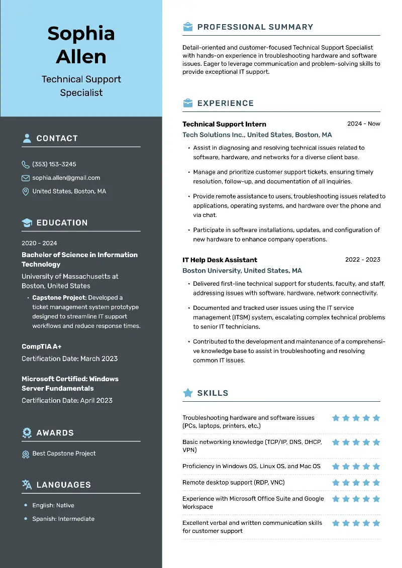 Entry-Level IT Resume Examples & Writing Guide 2025