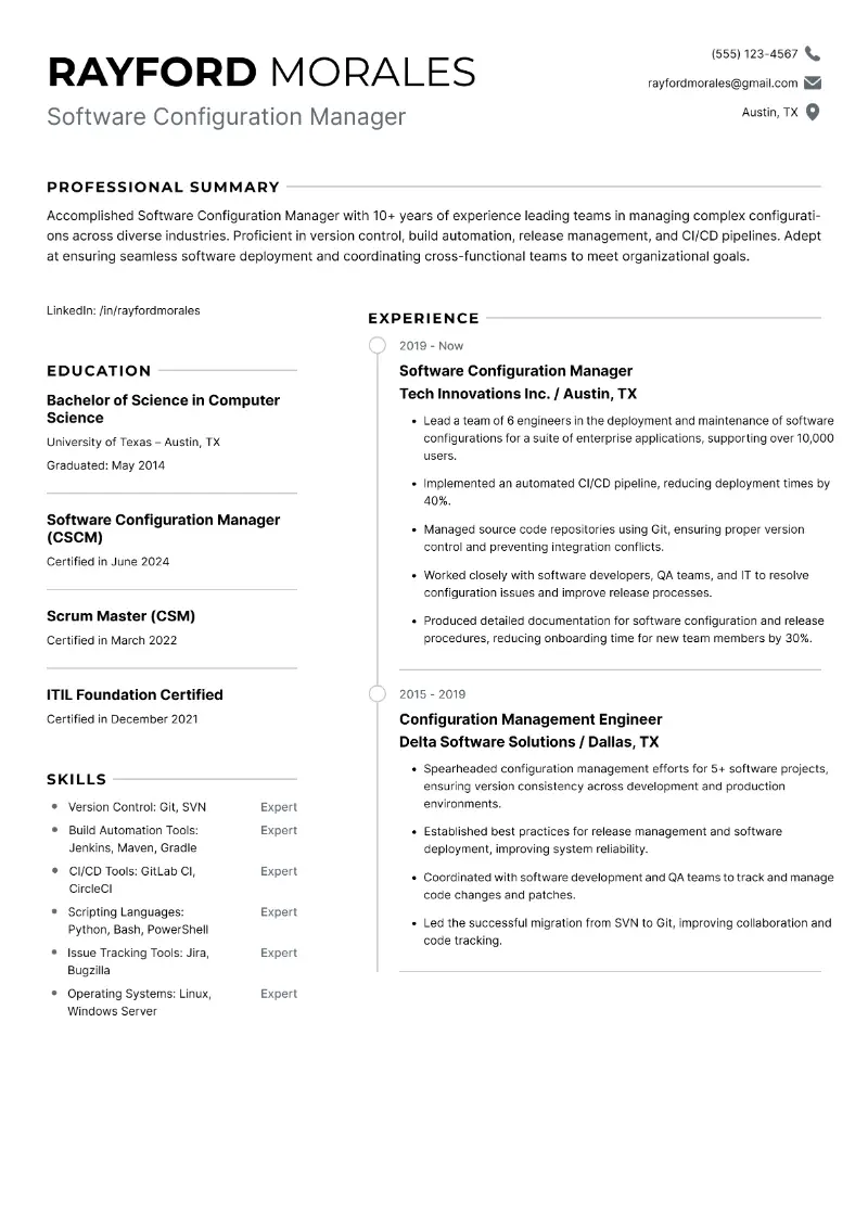 Configuration Manager Resume Examples and Templates 2025