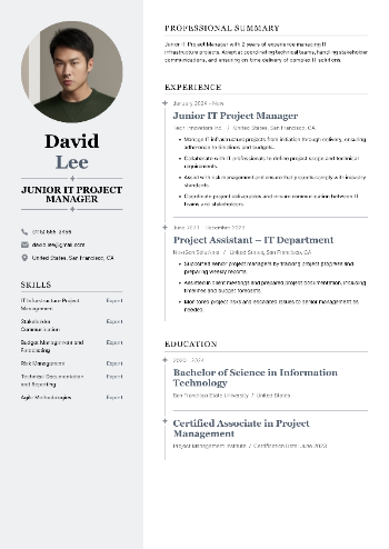 Junior IT Project Manager Resume Junior IT Project Manager Resume