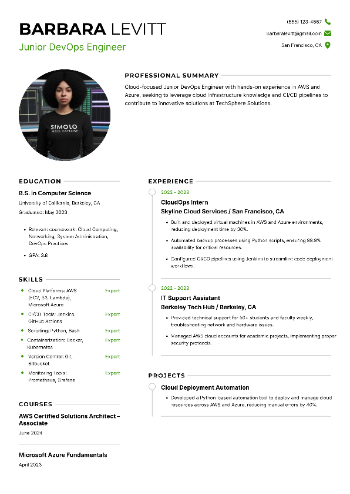 Junior DevOps Engineer Resume Junior DevOps Engineer Resume