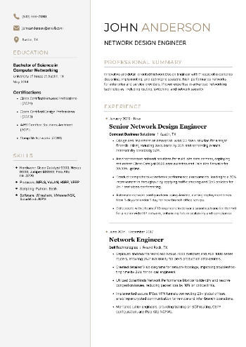 Network Design Engineer Resume