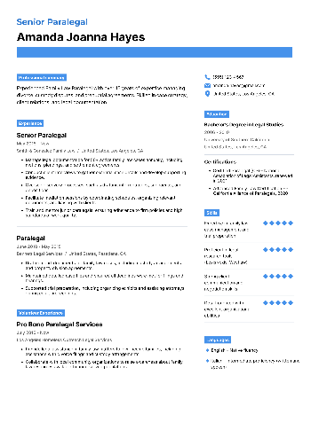Senior Paralegal Resume Senior Paralegal Resume