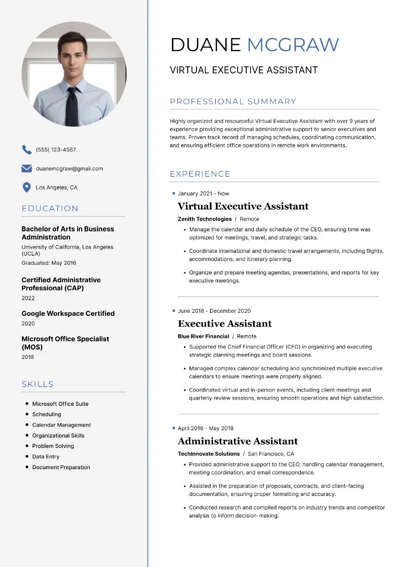 Virtual Executive Assistant Resume Virtual Executive Assistant Resume