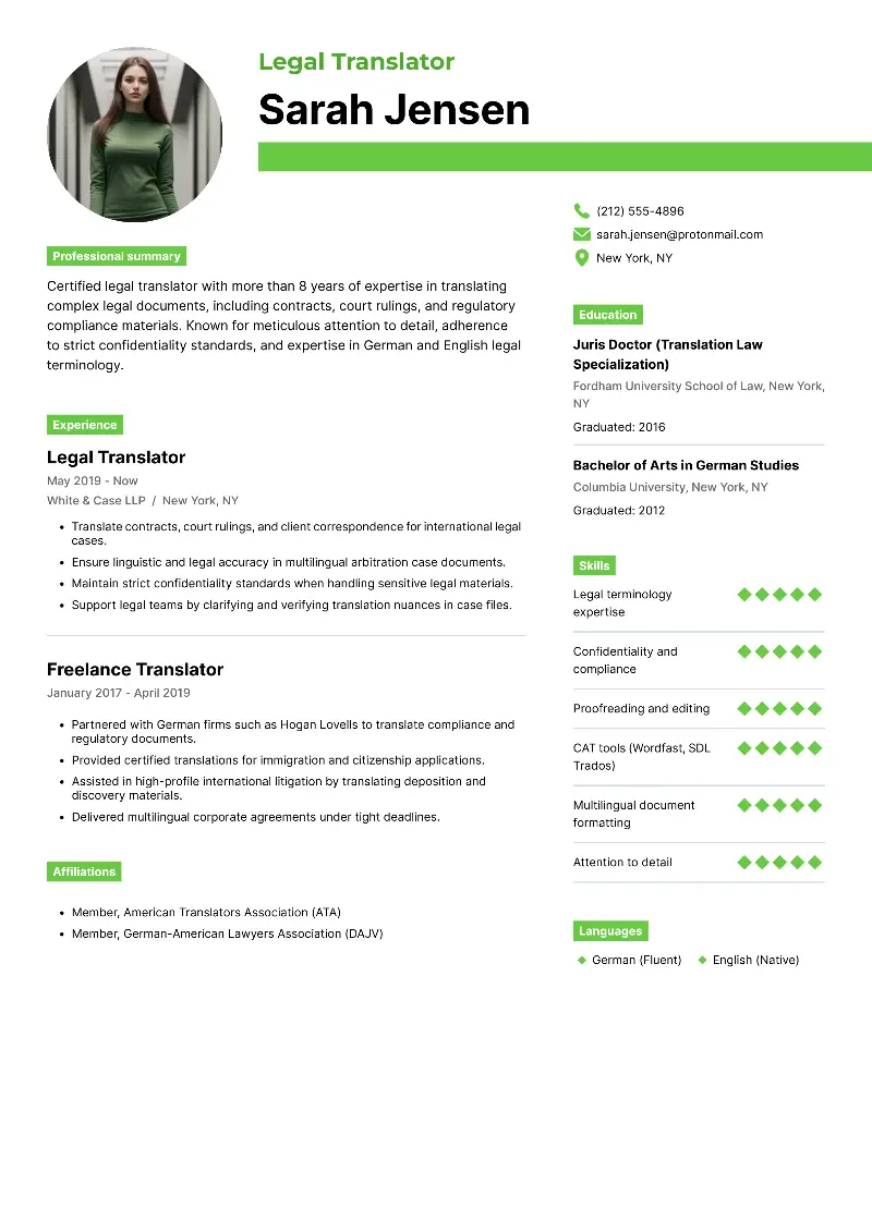 Legal Translator Resume Legal Translator Resume