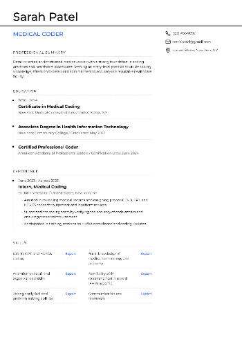 Medical Coder Resume Medical Coder Resume
