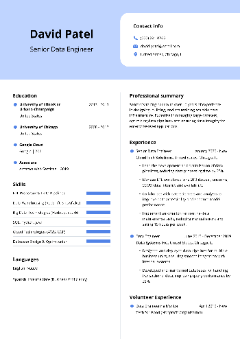 Senior Data Engineer  Resume