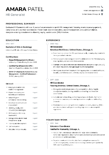 HR Generalist  Resume HR Generalist  Resume