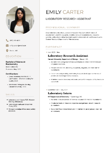 Laboratory Research Assistant Resume Laboratory Research Assistant Resume