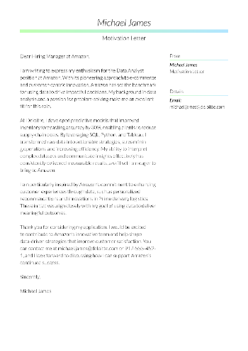 Motivation Letter Cover Letter Motivation Letter Cover Letter