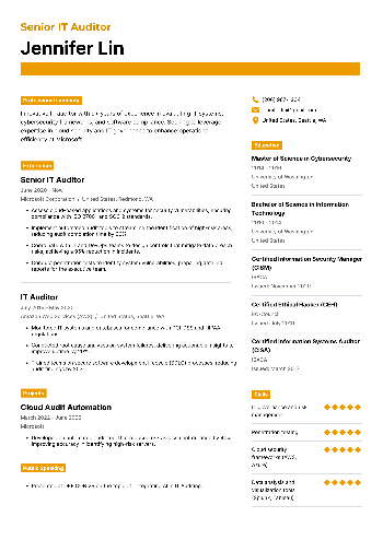 Senior IT Auditor Resume Senior IT Auditor Resume