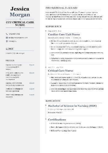 CCU Critical Care Nurse Resume CCU Critical Care Nurse Resume