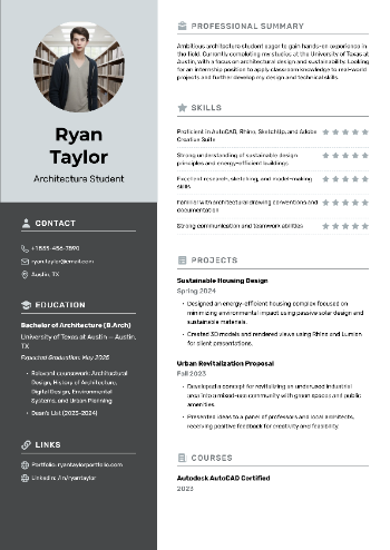 Architecture Student Resume Architecture Student Resume