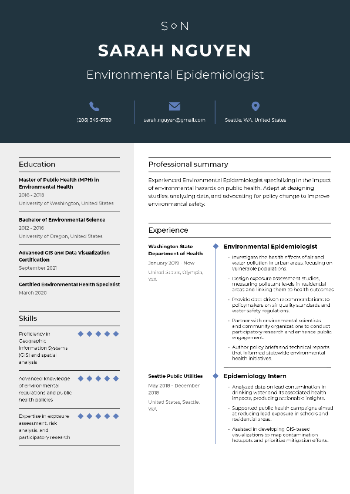 Environmental Epidemiologist Resume Environmental Epidemiologist Resume