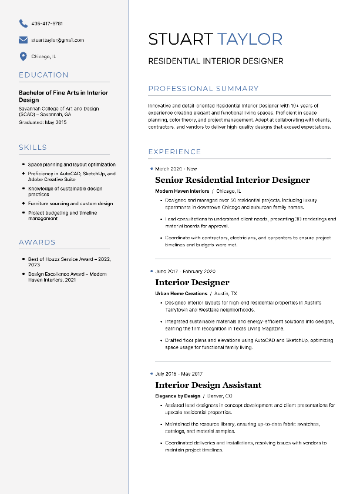Residential Interior Designer Resume Residential Interior Designer Resume