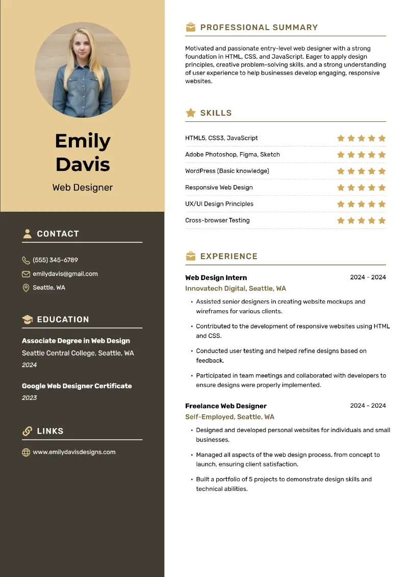 Web Designer Resume Web Designer Resume