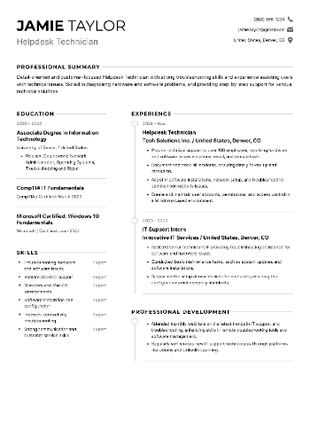 Helpdesk Technician Resume Helpdesk Technician Resume