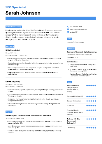 SEO Specialist Resume SEO Specialist Resume