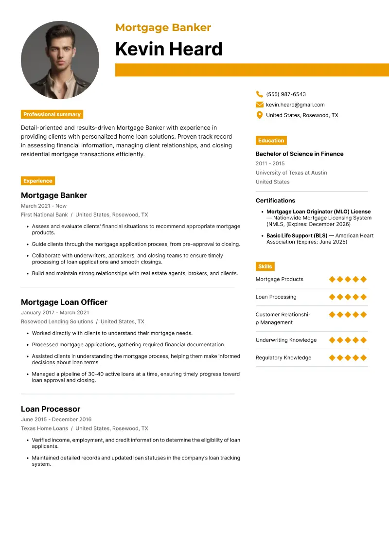 Mortgage Banker Resume Mortgage Banker Resume
