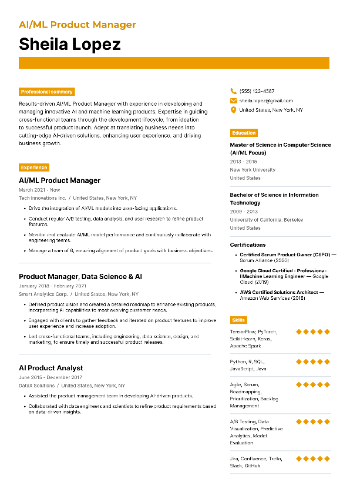 AI/ML Product Manager Resume AI/ML Product Manager Resume