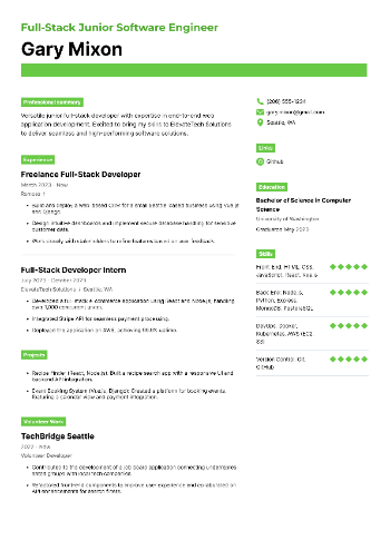 Full-Stack Junior Software Engineer Resume Full-Stack Junior Software Engineer Resume