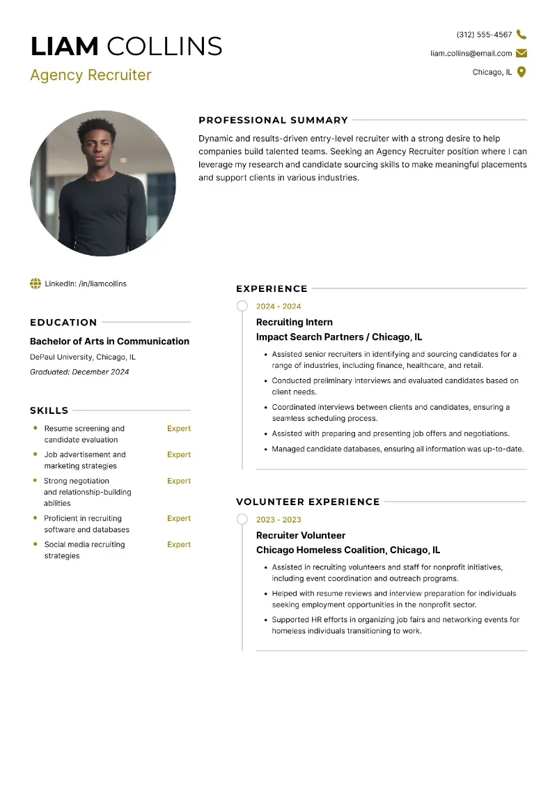 Agency Recruiter Resume