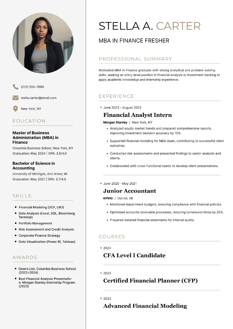 MBA Fresher Resume: From Objective to Skills and Beyond