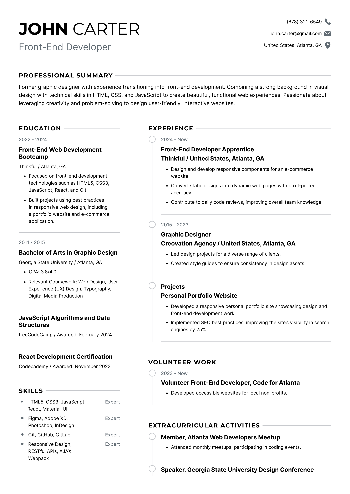 Front-End Developer Resume Front-End Developer Resume