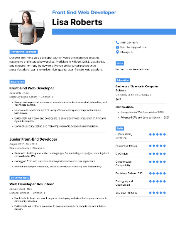 Front End Web Developer Resume Front End Web Developer Resume
