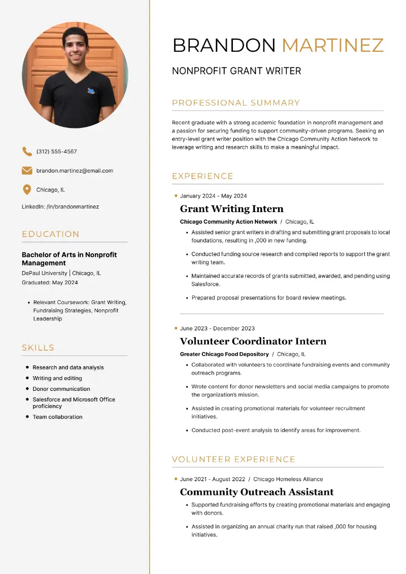 Nonprofit Grant Writer Resume Nonprofit Grant Writer Resume