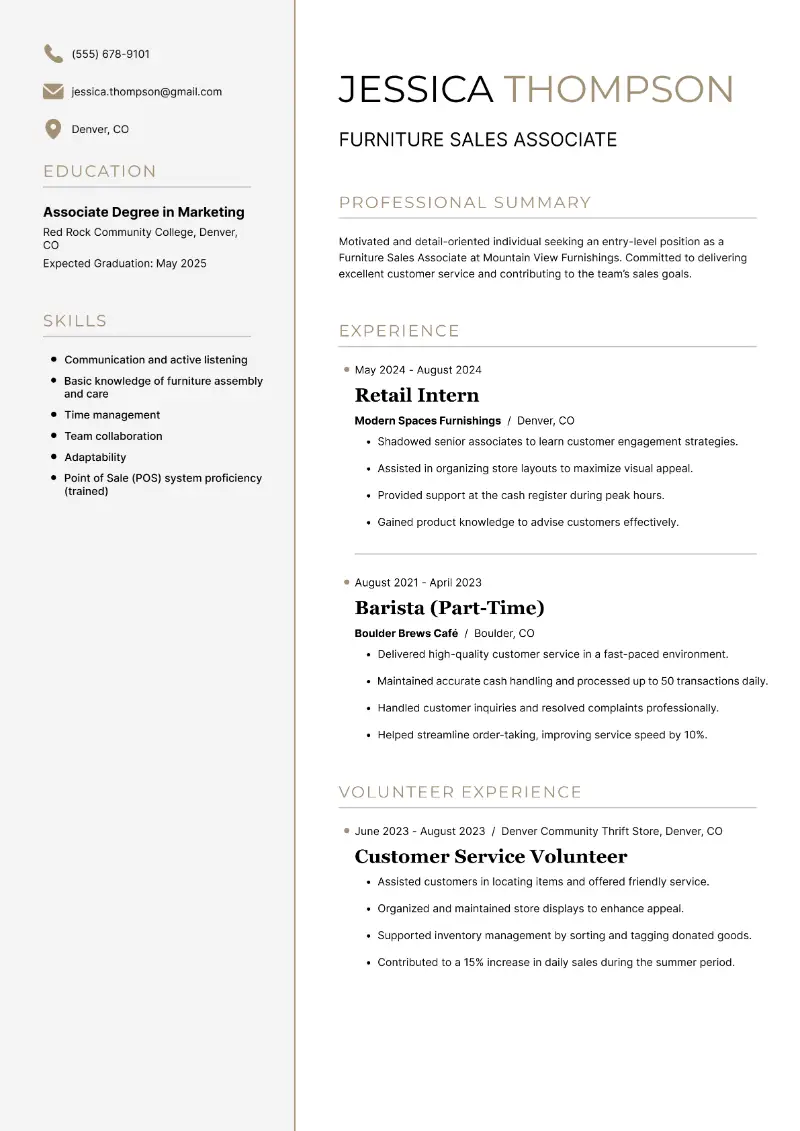 Furniture Sales Associate Resume Furniture Sales Associate Resume
