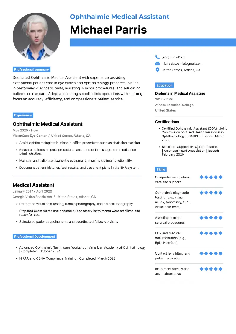 Ophthalmic Medical Assistant Resume Ophthalmic Medical Assistant Resume